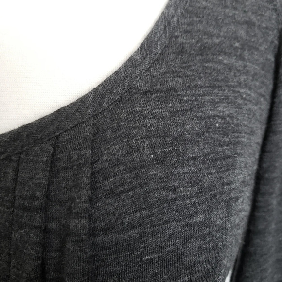 Theory Gray Wool Knit Long Sleeve Babydoll A-Line Swing Dress - Picture 4 of 5